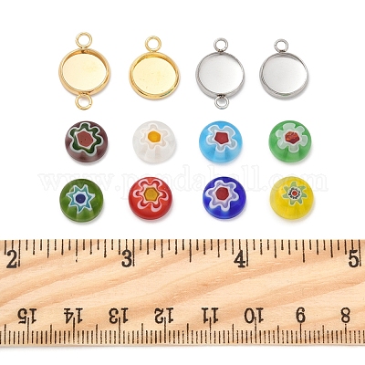 16 шт. 4 стиля подвески из нержавеющей стали с кабошонами STAS-FS0001-79-1