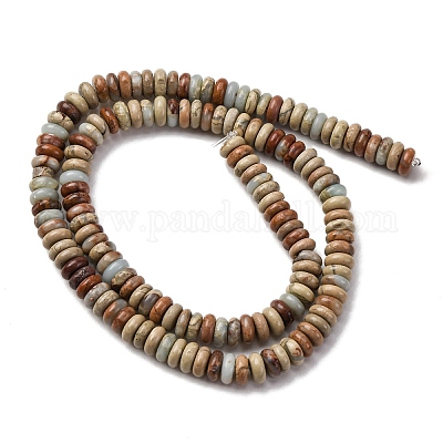 Натуральные бусины из аква терра яшмы G-L624-H03-6x2mm-1