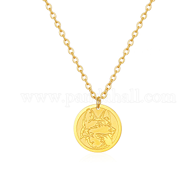 Стильное женское ожерелье с подвеской в виде головы волка из нержавеющей стали 304 для повседневной носки DK1908-1-1