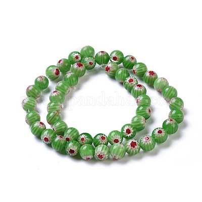Круглые Millefiori стеклянные бусины нити LK-P002-12-1