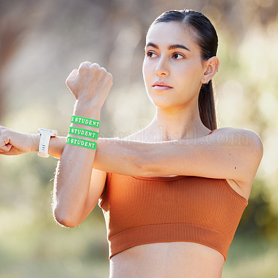 Браслет-браслет с силиконовым шнуром для студента и звезды BJEW-WH0018-49D-1