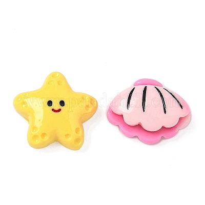 Кабошоны из непрозрачной смолы на тему океана RESI-F056-03-1