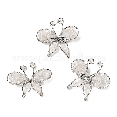 Брошь в виде бабочки из натуральных смешанных драгоценных камней G-A278-02P-1