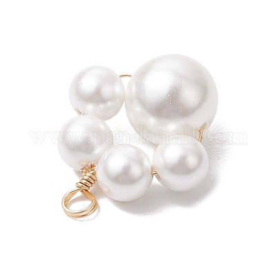 3 шт. подвески из ракушек и жемчуга в медной проволоке двух размеров PALLOY-JF02984-1