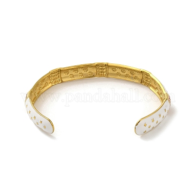 304 открытый браслет-манжета из нержавеющей стали с эмалью BJEW-Z063-01B-1