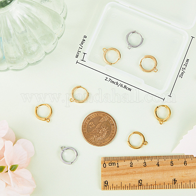 6 пара 3-х цветных латунных сережек-колец с покрытием KK-CN0002-45-1