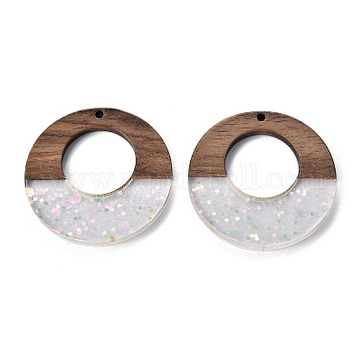 Подвески из эпоксидной смолы и орехового дерева RESI-T057-09A-1