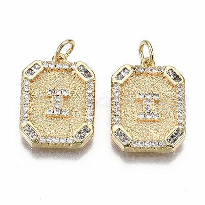 Латунные микропаве прозрачные подвески с фианитом KK-S356-234I-G-NF-1