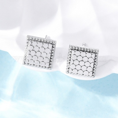 Латунь серьги EJEW-D288-07P-1