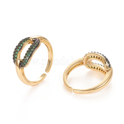 Латунные микро проложить манжеты кольца кубического циркония ZIRC-Q205-08-1