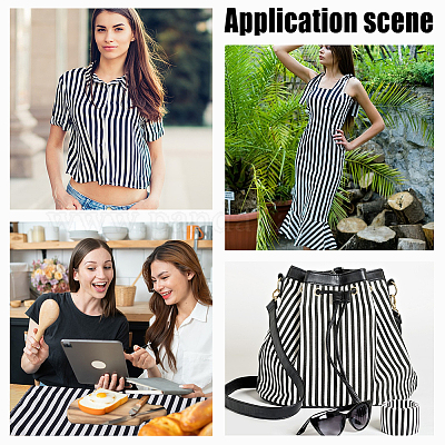 Полиэстеровая полосатая ткань&nbsp;DIY-WH0504-777-1