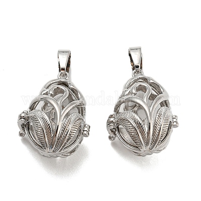 Латунные полые каплевидные подвески с покрытием стойки KK-P238-05P-1