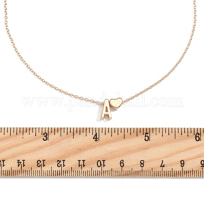 Ожерелья из сплава с подвеской в виде сердца и буквы для женщин NJEW-FS0001-09J-1