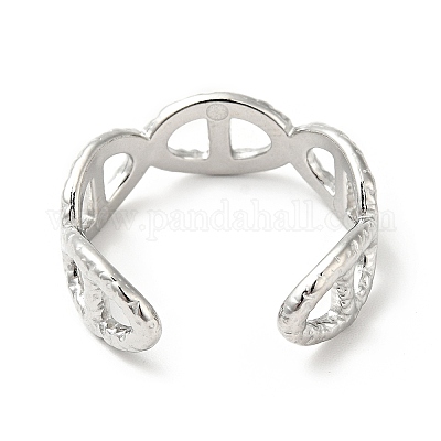 Кольцо-манжета с овальной пряжкой из нержавеющей стали 304 RJEW-I085-12P-1