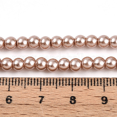 Выпечка окрашены перламутровый стекла жемчужные нити круглый шарик HY-Q003-4mm-11-1