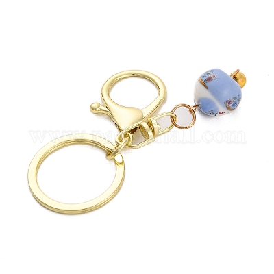 Фарфоровый брелок с кулоном кота удачи KEYC-G064-03G-1