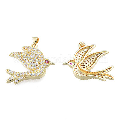 Латунные микропаве прозрачные подвески с фианитом ZIRC-N039-252-1