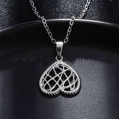 Ожерелья с подвеской в виде сердца из нержавеющей стали 304 NJEW-M096-12P-1