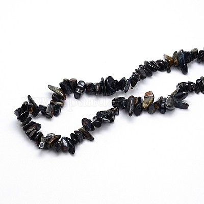 Нити бусины из синего тигрового глаза (окрашенные и нагретые) G-O049-30-1