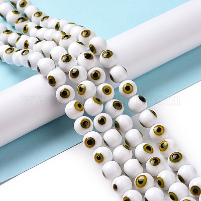 Ручной сглаз бусины круглые пряди из бисера&nbsp;LAMP-L055-10mm-32-1