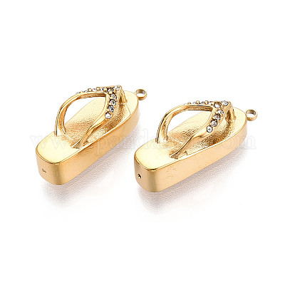 Подвески из нержавеющей стали 304 с паве из стразов STAS-T068-53G-1