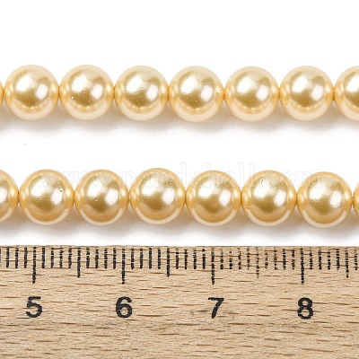 Гальванические оболочки жемчужные бусы пряди BSHE-G041-6mm-01-1