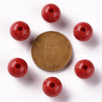 Непрозрачные акриловые бусины X-MACR-S370-C10mm-A14-1