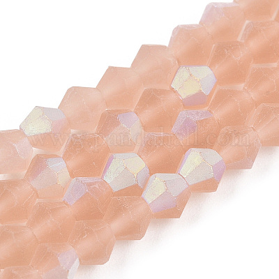 Имитируют нити бус из матового стекла из австрийского хрусталя GLAA-F029-TM3mm-A12-1