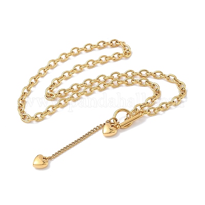 Ожерелья из нержавеющей стали 304 в форме сердца Y для женщин NJEW-M101-04G-1