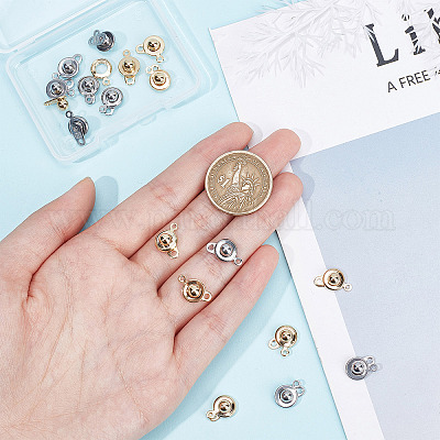 20 комплект из 2-х цветов 201 застежки-кнопки из нержавеющей стали STAS-SC0004-14-1