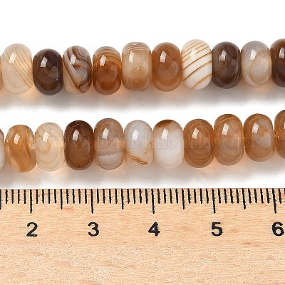 Натуральные полосатые агатовые бусы G-F790-I01-01J-1