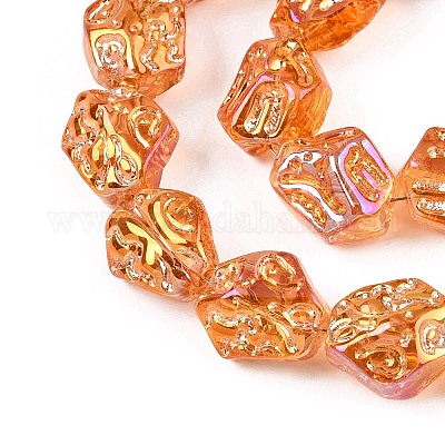 Стеклянные бусины с гальваническим покрытием  EGLA-N012-08M-1