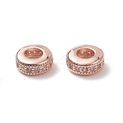 Латунные микро проложить кубического циркония бусы ZIRC-F001-121RG-1