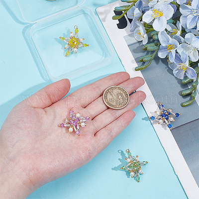 4 шт. подвески из стеклянного бисера в виде тетраптер PALLOY-GO00065-1