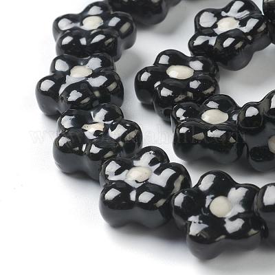 Ручной работы фарфора цветок бисер пряди PORC-G006-11-1