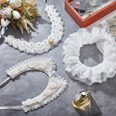 Пластиковый ошейник с жемчугом и кристаллами и стразами AJEW-WH0326-08D-1