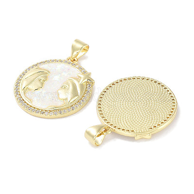 Латунные микропаве прозрачные подвески с фианитом KK-L213-010G-02-1