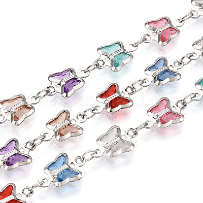 Латунные цепочки-бабочки ручной работы CHC-N024-06P-1