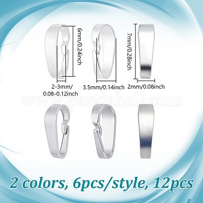 12 шт. 2 стиля 925 застежки-кнопки из стерлингового серебра STER-NB0001-31-1