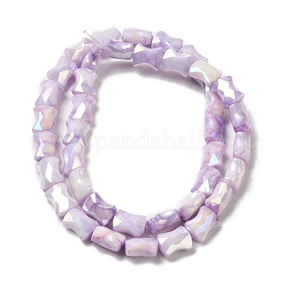 Стеклянные бусины с гальваническим покрытием  GLAA-D013-06G-1