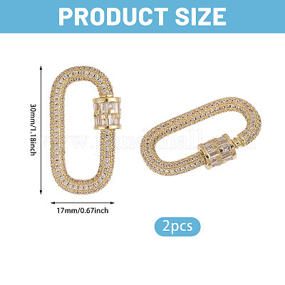 2 шт. латунные подвески-карабин с микропаве из кубического циркония FIND-CA0010-98-1
