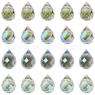 48шт 4 цвета гальванические стеклянные бусины GLAA-FS0001-89-1