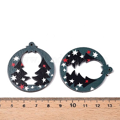 Подвески из дерева тополя с принтом FIND-N005-74Q-1