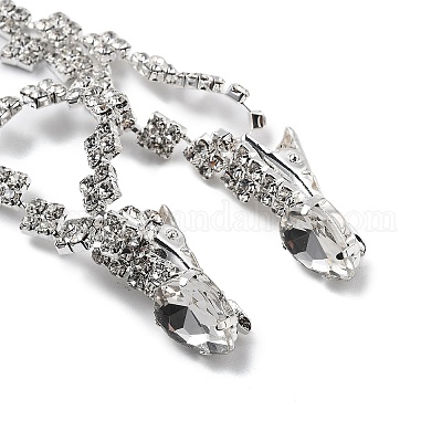 Цепочка для волос из сплава со стразами OHAR-M044-02B-S-1