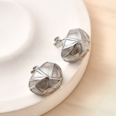 Серьги-гвоздики из нержавеющей стали 304 EJEW-F381-01A-P-1