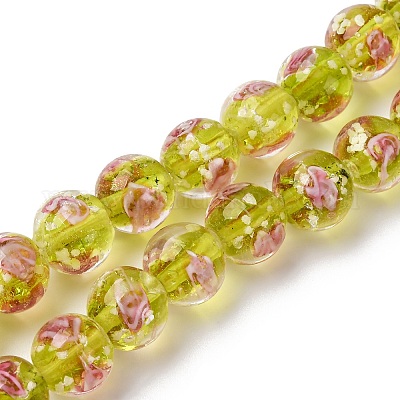 Светящиеся бусины ручной работы из искусственного песка в технике лэмпворк LAMP-B028-03M-10mm-1