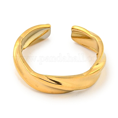 Ионное покрытие (ip) твист 304 нержавеющая сталь открытые манжеты для пальцев унисекс RJEW-P114-07G-1