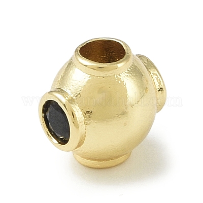 Стойки обшивки латунь микро проложить кубического циркония бусы KK-A220-24G-G-1