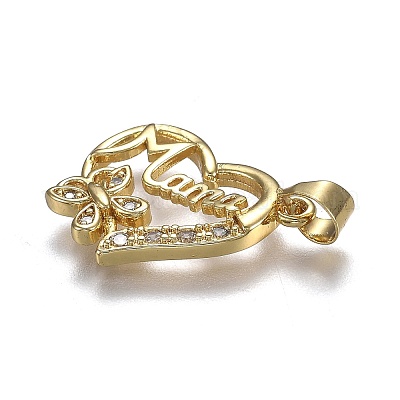 Латунные микропаве прозрачные подвески с фианитом ZIRC-A011-01G-1