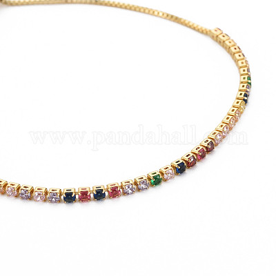 Теннисный браслет из кубического циркония BJEW-T020-03B-01G-1